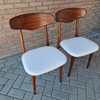 Set 2 Vintage Stoelen Nieuw Bekleed Teddy Deense Stoelen thumbnail 8