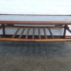Rotan Tafel Met Rookglas En Leren Bindingen thumbnail 3
