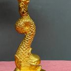 Val Saint Lambert.  Massieve Kristallen Vaas Op Vergulde Bronzen Voet. thumbnail 3
