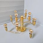 Design Plafondlamp/Kroonluchter Van Messing, Jaren 70 thumbnail 10