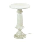 Vintage Verlichte Bijzettafel Zuil Pilaar Lamp Albast Natuursteen thumbnail 14