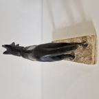 Artdeco Gips Beeld Antiek Beeld Herdershond thumbnail 6