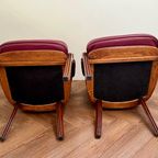 Set Vintage Wijnrode Chesterfield Fauteuils thumbnail 2