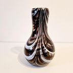 Zwart Witte Vintage Glazen Vaas Moretti Stijl Dorotheenhütte thumbnail 2