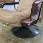 Artifort F140 Draaifauteuil, Geoffrey Harcourt, Bruin Fluweel thumbnail 3