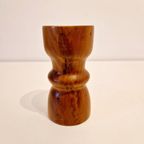 Vintage Walnoothout Kandelaar Waxinelicht Houder thumbnail 2