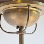 Vintage Art Deco Bol Hanglamp Schoollamp Kopper Mid Century thumbnail 9