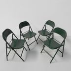 Set Van 4 Industriële Stalen Klapstoelen Du-Al Dare Inglis thumbnail 3