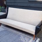 Vintage Jaren 60 Deense Design Bank | Ecru, Zwart, 3-Zits thumbnail 13