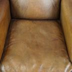 Prachtige Schapenleren Oorfauteuil Met Een Zeer Mooie Kleur En Patina thumbnail 7
