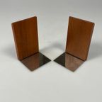 Vintage Set Teakhouten Boekensteunen, Mid Century, Kai Kristiansen thumbnail 2