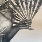 Uknown, Lady With Fan, Monochrom (Black And  White) thumbnail 11