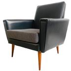 Mid-Century Deens Design Fauteuil Zwart Skai 1960’S thumbnail 2