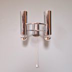 Dubbele Wandlamp In Verchroomd Metaal, G. Sciolari, 1970 thumbnail 4