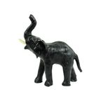 Vintage Olifant Met Slagtanden Papier Mache En Leder Beeld Sculptuur thumbnail 8