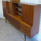 Mooie Vintage Highboard Midcentury Retro Buffetkast thumbnail 6