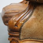 Charmante Antieke Barokke Schapenleren Chesterfield Fauteuil Met Een Mooi Patina thumbnail 6