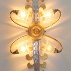 2 Vintage Banci Wandlamp Bloem Murano Goud Regency Italy '70 thumbnail 6