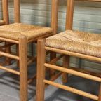 Set Van 4 Vintage Charles Dudouyt Stijl Eetkamerstoelen thumbnail 13