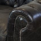 Zwarte Ruime Rundleren Chesterfield Fauteuil thumbnail 11