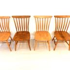 4 X Retro Vintage Stoel Akerblom Spijlenstoel Jaren 50 Zweden thumbnail 12