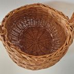 50's Rotan Vintage Mand Picknickmand Hengselmand Mand Mandje thumbnail 2