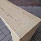 Vintage Halbank Volhout Grenen Bankje Tuinbank Bank thumbnail 3