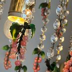 Vintage Grote Murano Kristallen Roze Druiven Kroonluchter Teardrop Frame thumbnail 2