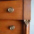 Prachtige Antieke Eiken Empire Chiffoniere, Ladekast, Inclusief Bezorgen. thumbnail 10