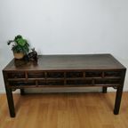 Grote Antieke Vintage Ladekast, Sidetable Muurtafel, Toonbank thumbnail 3