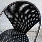 Pair Of 2 Metal Office Chairs With Peforated Design thumbnail 3