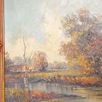 Schilderij Van Waterrijk Landschap Met Boerderij In Lodewijk Xvi Lijst thumbnail 5