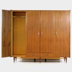 Vintage Mid Century 4-deurs Teak Kledingkast, 1960s thumbnail 7