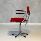Gebr De Wit Bureaustoel Vintage Burostoel Rood Desk Chair thumbnail 7