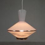 Hanglamp, Met Glazen Kap In Ufo Model, Jaren 50 thumbnail 7