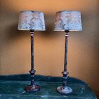 Set Van 2 Vintage Tafellampjes, Schemerlampen, Lampen thumbnail 4