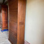 Prachtige Hoge Antieke Eiken Houten Archiefkast, Rolluikkast thumbnail 8