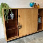 Vintage Mid-century (xl) Schoolkast,schuifdeurkast,dressoir thumbnail 14