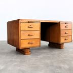 Art Deco Bureau | Desk | Eiken | Jaren 40 thumbnail 6