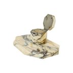 Art Deco Inktstel Bureau Set Wit Geaderd Marmer Inktpot Pennenhouder 25Cm thumbnail 7