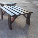 Vintage Houten Lattenbank Salontafel Bijzettafel, P/p/s thumbnail 8
