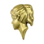 Jong Meisje Messing Vintage Wanddecoratie Plaque Sculptuur  17Cm thumbnail 4