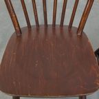 Set Van 4 Vintage Houten Spijlen Windsor Stoelen Uit De Jaren ’70 In Engelse Stijl thumbnail 8