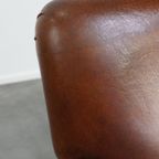 Karaktervolle Schapenleren Fauteuil/ Armchair Met Een Mooi Patina En Warme Kleuren thumbnail 8