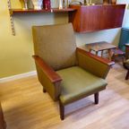 Vintage Loungeset Bank & 2 Fauteuils Fauteuil Bankstel Stoel Groen Meubelset Meubels thumbnail 12