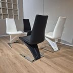 4x Rolf Benz 7800 - Eetkamerstoelen - Nieuwstaat - Zwart-wit thumbnail 20