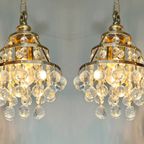 4 Beschikbaar ! Gemerkte Swarvski Hanglampen Vintage Kristal thumbnail 15