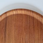 Vintage Rond Teakhouten Dienblad Serveertray Jaren 70 thumbnail 3