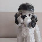 Vintage '80 Xl Poedelbeeld. Handbeschilderde Italiaanse Keramiek. thumbnail 3