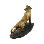 Art Deco Brullende Tijger Beeld Sculptuur Bronzen Patina Gips thumbnail 5